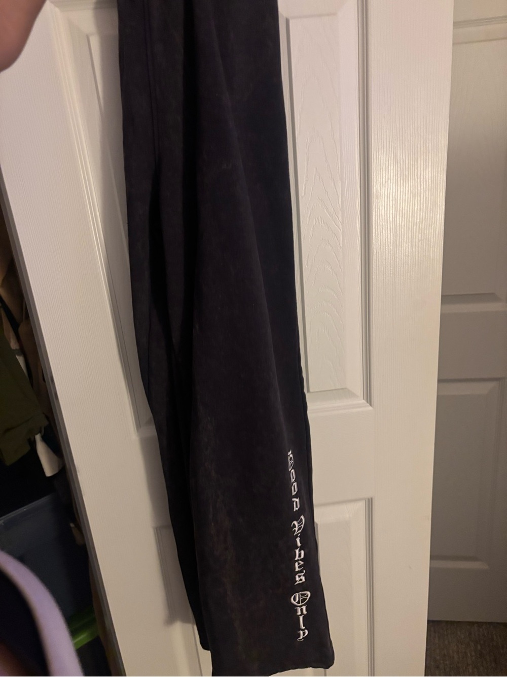 Women’s Black Sweatpants with Side Script. Long